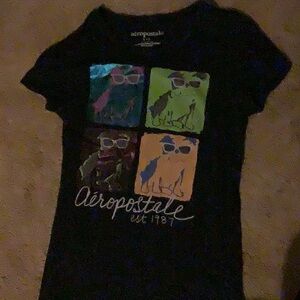 Aeropostale Kids Black Tee with Colorful Graphic